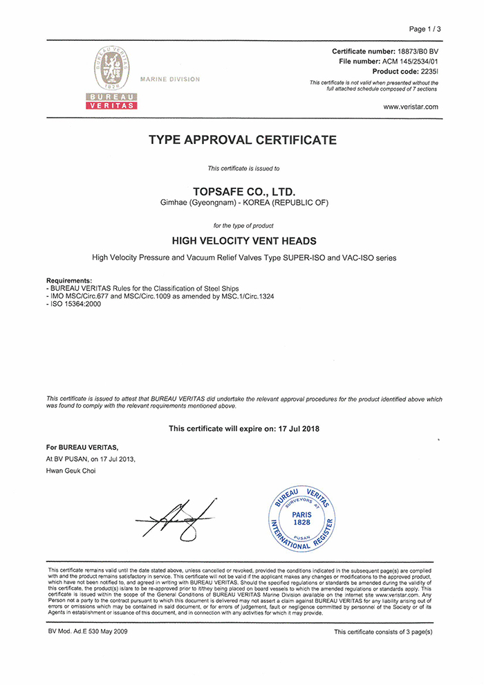 type approval certificate